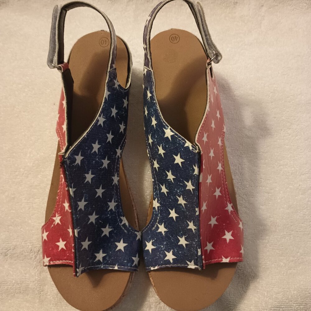Colorful platform wedge sandals